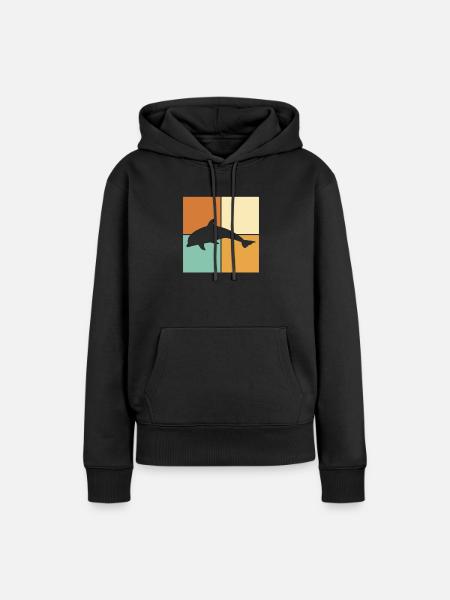 Delfin - Frauen Premium Bio Hoodie - Schwarz