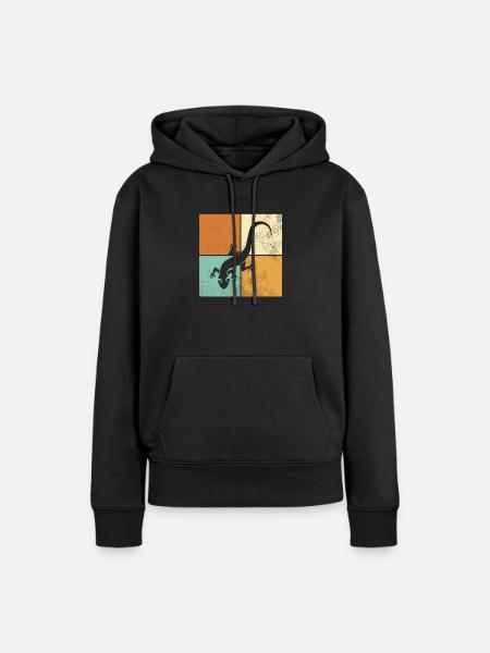 Eidechse - Frauen Premium Bio Hoodie - Schwarz