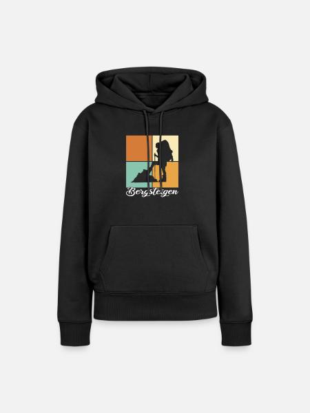 Bergsteigen - Frauen Premium Bio Hoodie - Schwarz