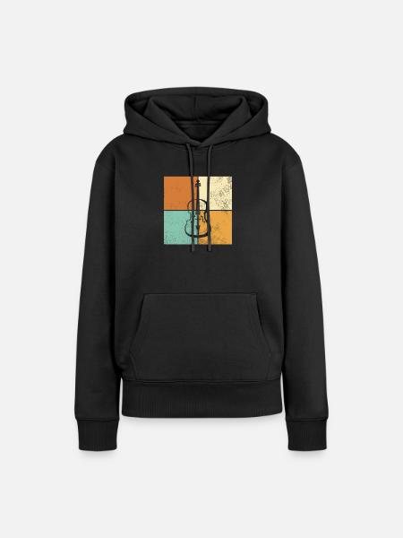 Geige - Frauen Premium Bio Hoodie - Schwarz