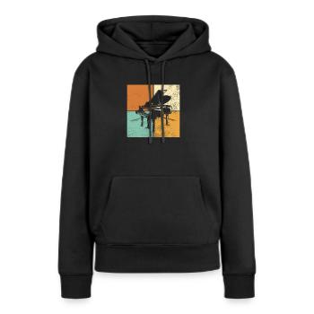 Klavier - Frauen Premium Bio Hoodie - Schwarz - Vorne - Julia (174cm)