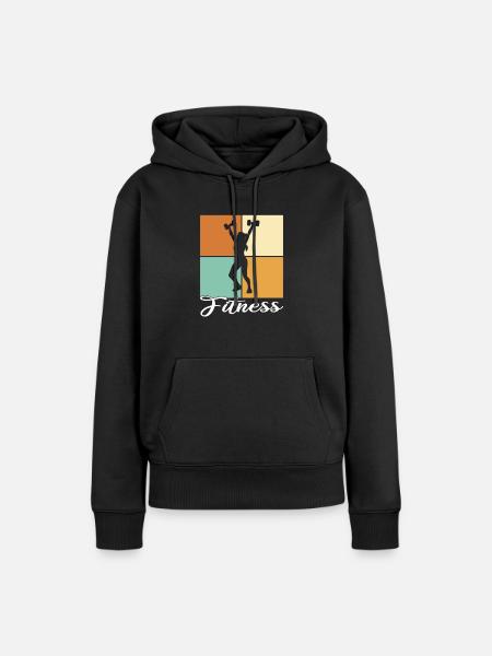 Fitness - Frauen Premium Bio Hoodie - Schwarz