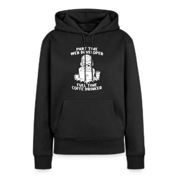 Web Entwickler Webdeveloper - Frauen Premium Bio Hoodie - Schwarz - Vorne - Julia (174cm)