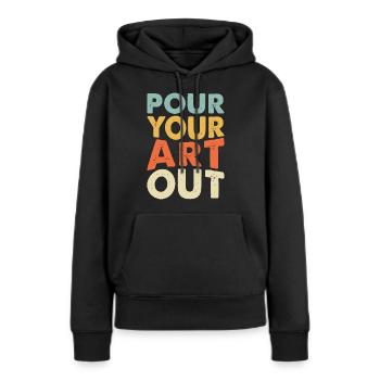 Artiste - Sweat à capuche Premium bio Femme - noir - Devant - Julia (174cm)