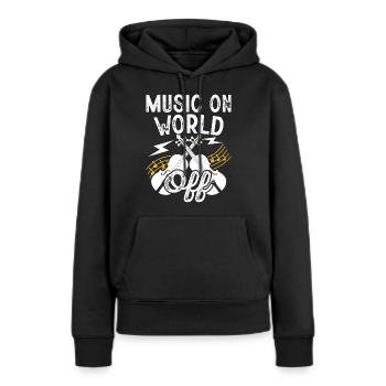 Violoniste violoniste - Sweat à capuche Premium bio Femme - noir - Devant - Julia (174cm)