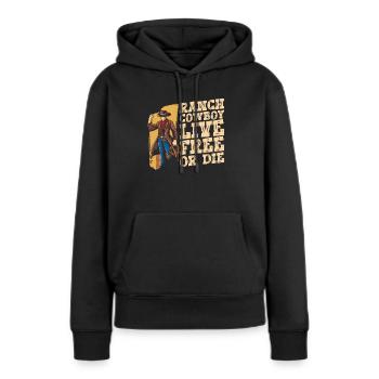 Rodeo Cowboy Ranch Cowboy - Frauen Premium Bio Hoodie - Schwarz - Vorne - Julia (174cm)