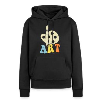 Artiste - Sweat à capuche Premium bio Femme - noir - Devant - Julia (174cm)