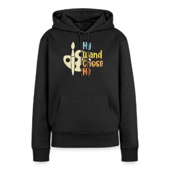 Artiste - Sweat à capuche Premium bio Femme - noir - Devant - Julia (174cm)