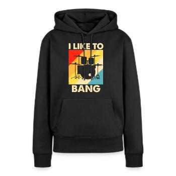 Batterie Batteur Batteur - Sweat à capuche Premium bio Femme - noir - Devant - Julia (174cm)