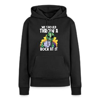 Space Space Funny Astroid Redirection - Sweat à capuche Premium bio Femme - noir - Devant - Julia (174cm)