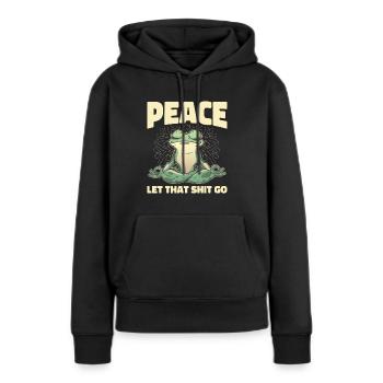 Buddha Buddhist Frieden - Frauen Premium Bio Hoodie - Schwarz - Vorne - Julia (174cm)