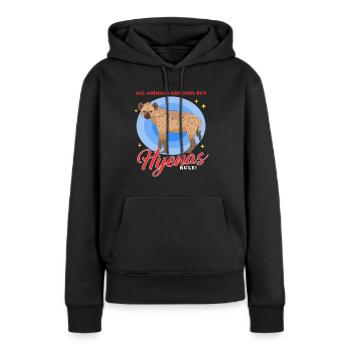 Hyène tachetée Hyène Hyène Cadeau - Sweat à capuche Premium bio Femme - noir - Devant - Julia (174cm)