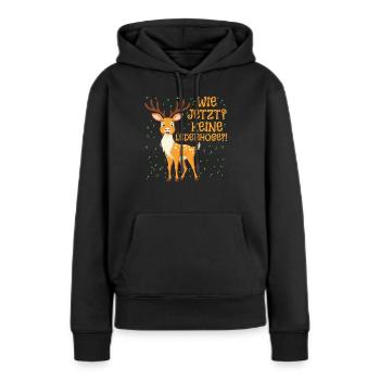 Bayern Tracht Wie Jetzt? Keine Lederhosen? - Frauen Premium Bio Hoodie - Schwarz - Vorne - Julia (174cm)