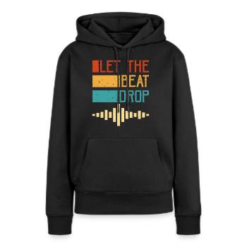 Disc-jockey - Sweat à capuche Premium bio Femme - noir - Devant - Julia (174cm)