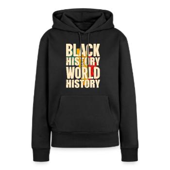 Black History Month Black History - Frauen Premium Bio Hoodie - Schwarz - Vorne - Julia (174cm)