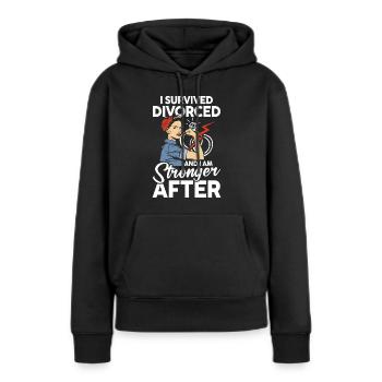 I Survived Divorced And I Am Stronger After - Frauen Premium Bio Hoodie - Schwarz - Vorne - Julia (174cm)