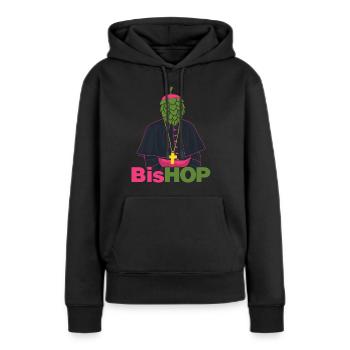 Hopfen Bischof Bier Brauerei - Frauen Premium Bio Hoodie - Schwarz - Vorne - Julia (174cm)