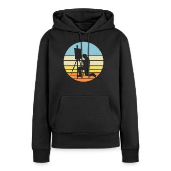 Artiste - Sweat à capuche Premium bio Femme - noir - Devant - Julia (174cm)