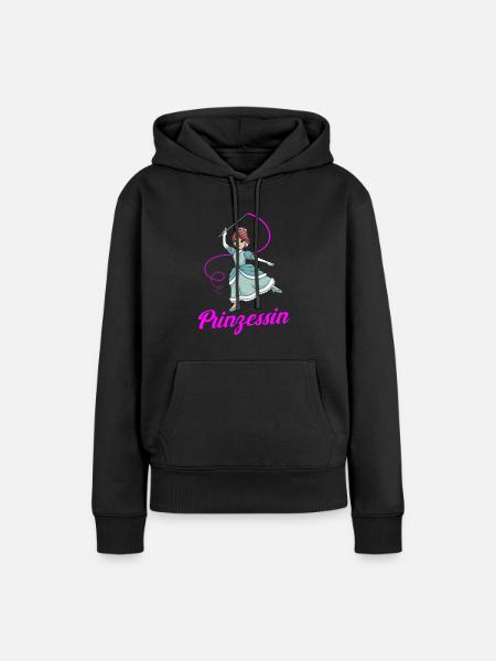 Prinzessin - Frauen Premium Bio Hoodie - Schwarz