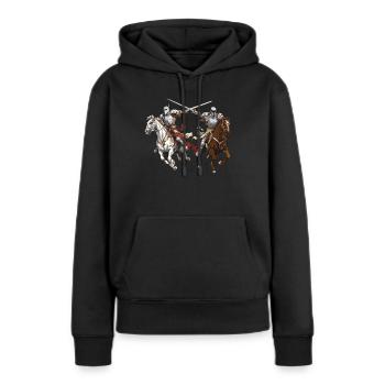 Fêtes de la Renaissance Médiéval - Sweat à capuche Premium bio Femme - noir - Devant - Julia (174cm)