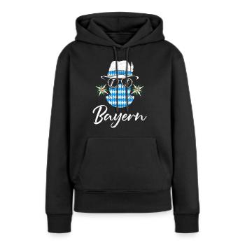 Bayern Blau Weiß Freistaat Bayern Bayerisch - Frauen Premium Bio Hoodie - Schwarz - Vorne - Julia (174cm)
