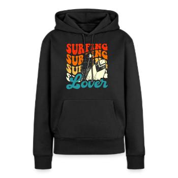 Surfeur - Sweat à capuche Premium bio Femme - noir - Devant - Julia (174cm)