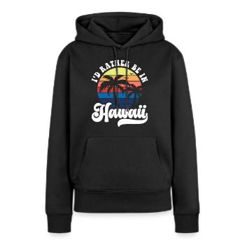 Hawaï - Sweat à capuche Premium bio Femme - noir - Devant - Julia (174cm)