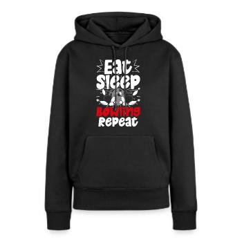 Bowling - Sweat à capuche Premium bio Femme - noir - Devant - Julia (174cm)