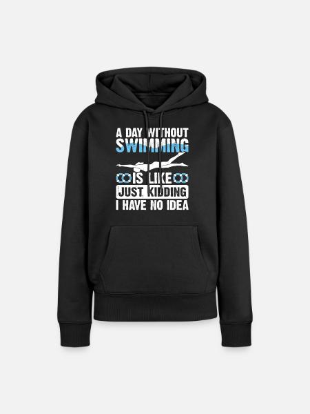 Schwimmen Schwimmer - Frauen Premium Bio Hoodie - Schwarz