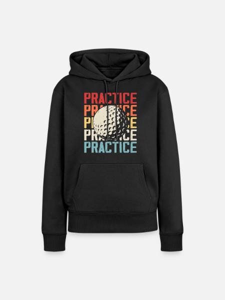 Golf Golfer - Frauen Premium Bio Hoodie - Schwarz