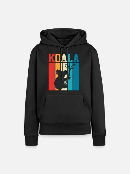 Koala - Frauen Premium Bio Hoodie - Schwarz