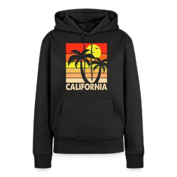 Kalifornien - Frauen Premium Bio Hoodie - Schwarz - Vorne - Julia (174cm)