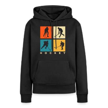 Hockey - Sweat à capuche Premium bio Femme - noir - Devant - Julia (174cm)