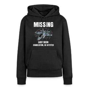 Avion de guerre F-35 disparu - Sweat à capuche Premium bio Femme - noir - Devant - Julia (174cm)