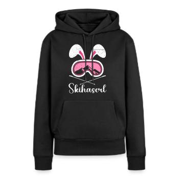 Skihaserl Skihasen Shirt Skihasen Apres Party - Frauen Premium Bio Hoodie - Schwarz - Vorne - Julia (174cm)