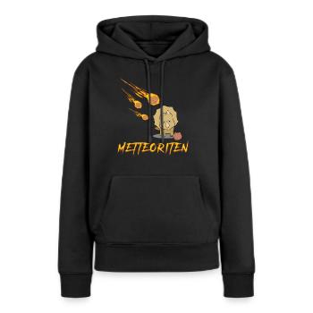 Mettbällchen Dinosaurier Hackfleisch - Frauen Premium Bio Hoodie - Schwarz - Vorne - Julia (174cm)