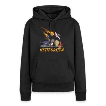 Mettbällchen Hackfleisch Mett Hack - Frauen Premium Bio Hoodie - Schwarz - Vorne - Julia (174cm)