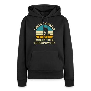 Hockey - Sweat à capuche Premium bio Femme - noir - Devant - Julia (174cm)