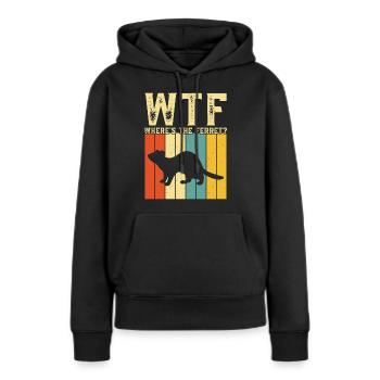 Frettchen - Frauen Premium Bio Hoodie - Schwarz - Vorne - Julia (174cm)