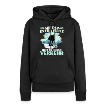 Skibergsteigen Auf der Extra Meile Kein Verkehr - Frauen Premium Bio Hoodie - Schwarz - Vorne - Julia (174cm)