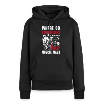 Bodybuilder Pray Muscle Mass - Frauen Premium Bio Hoodie - Schwarz - Vorne - Julia (174cm)