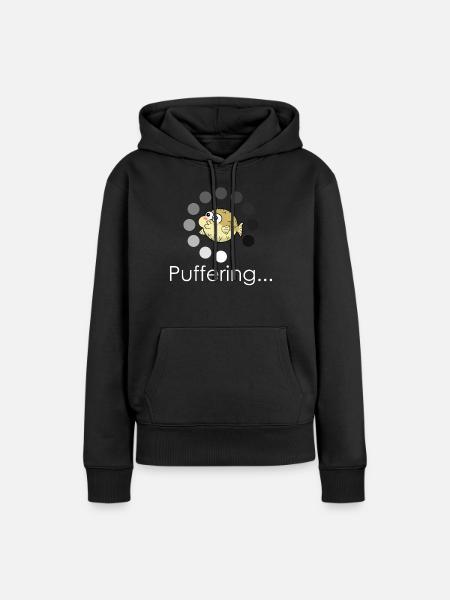 Pufferfish Bufferring - Frauen Premium Bio Hoodie - Schwarz