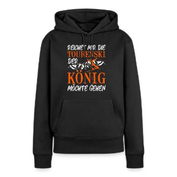 Ski Touring Reichet mir die Tourenski - Frauen Premium Bio Hoodie - Schwarz - Vorne - Julia (174cm)