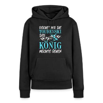 Ski Touring Reichet mir die Tourenski - Frauen Premium Bio Hoodie - Schwarz - Vorne - Julia (174cm)