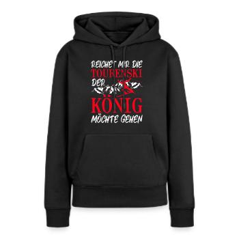 Ski Touring Reichet mir die Tourenski - Frauen Premium Bio Hoodie - Schwarz - Vorne - Julia (174cm)