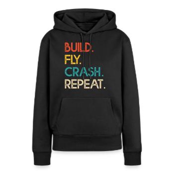 Drohne - Frauen Premium Bio Hoodie - Schwarz - Vorne - Julia (174cm)
