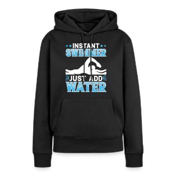 Flotteur de natation - Sweat à capuche Premium bio Femme - noir - Devant - Julia (174cm)