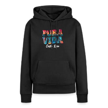 Pura Vida Costa Rica Amérique latine Costa Rica - Sweat à capuche Premium bio Femme - noir - Devant - Julia (174cm)