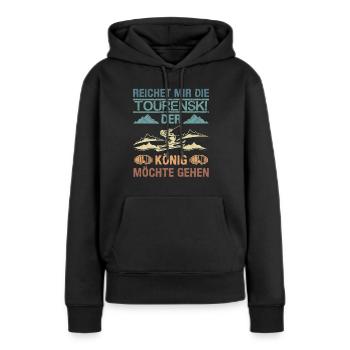 Ski Touring Reichet mir die Tourenski - Frauen Premium Bio Hoodie - Schwarz - Vorne - Julia (174cm)