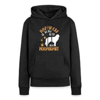 Hovawart macht glücklich Derber Bauernhund - Frauen Premium Bio Hoodie - Schwarz - Vorne - Julia (174cm)